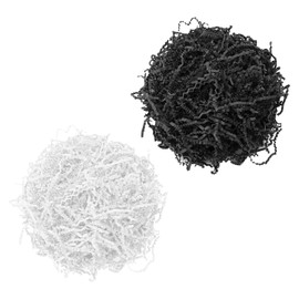 200G Paper Strips, Gift Wrapping Materials, Gift Box Fillers, Gift Liner Protection (White, Black)