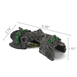 IBWell Aquarium Wood Fish Tank Decorations，Resin Fake Logs Terrarium DÉCor, Reptile Hide Aquarium Hideout for Fish Cave, Small Turtles, to 20 Gallon Tank