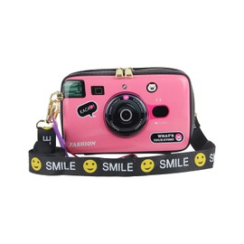 KUANG! Women Fashion Camera Shaped Crossbody Handbag PU Leather Vintage Shoulder Bag Novelty Clutch Box Purse