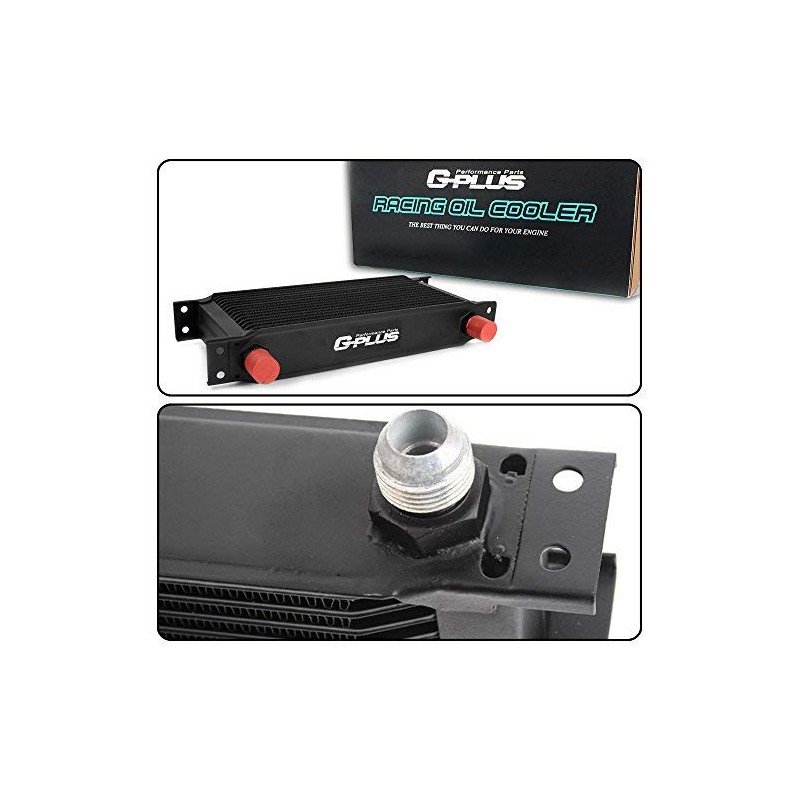 AN10-10AN 19 Row Engine Oil Cooler (Black, 19 Row English-style