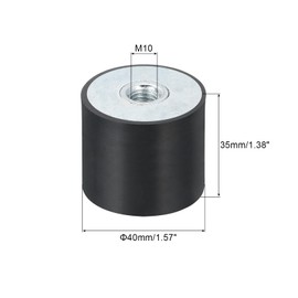 sourcing map 40 x 35mm M10 Thread Female Rubber Mounts, Vibration Isolators, Replaces Anti Vibration Pads Flat Silent Block Base Block