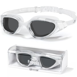 Freela Polarized Swimming Goggles for Adult Men Women Beach Goggles Underwater Pool 180°Wide Vision Anti-Fog UV Protection Youth Sports Goggles No Leakage Lens
