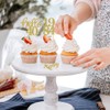 Decoraciones para cupcakes de 40 cumpleaños con purpurina dorada, juego