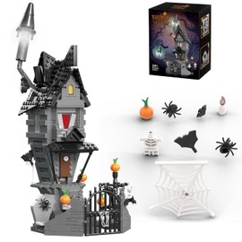 BrickTribe Haunted House Building Toys with Light, Night Before Christmas Haunted Mansion Building Set for Movie Fans and Kids, 581 PCS