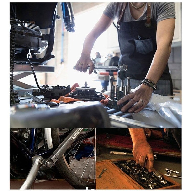 FLZOSPER 46-Piece 1/4-inch 45 Teeth Screwdriver Drive Socket & Bit