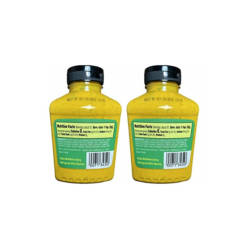 Trader Joe's Dill Pickle Mustard, 9 oz (Pack of 2)