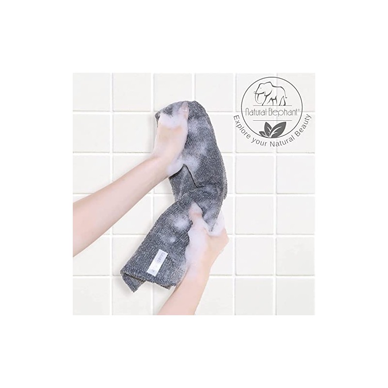 Natural Elephant Exfoliating Washcloth - Pearl White Japanese Shower Scrubber