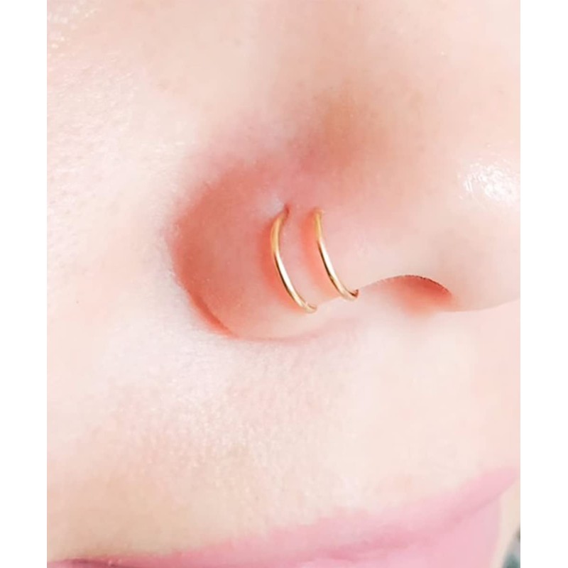 MODRSA MODRSA Double Hoop Nose Rings - Gold Surgical Steel