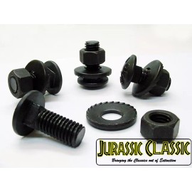 Jurassic Classic Auto Parts 1961-1984 Chevy Black Oxide Bumper Bracket Carriage Bolts Nuts Washers Kit NOS