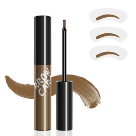 Peel Off Eyebrow Gel - Waterproof, Transfer-Proof Eyebrow Gel with Eyebrow Stencils, Creates Voluminous-Looking Brows (Light Brown)
