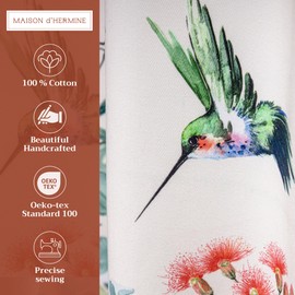 Maison d' Hermine Kitchen Curtains Sets for Windows 100% Cotton Set of Kitchen Curtains Valances for Home [2 Tiers (28"X36") and 1 Valance (56"X18")] Farmhouse, Cafe (Tropiques)