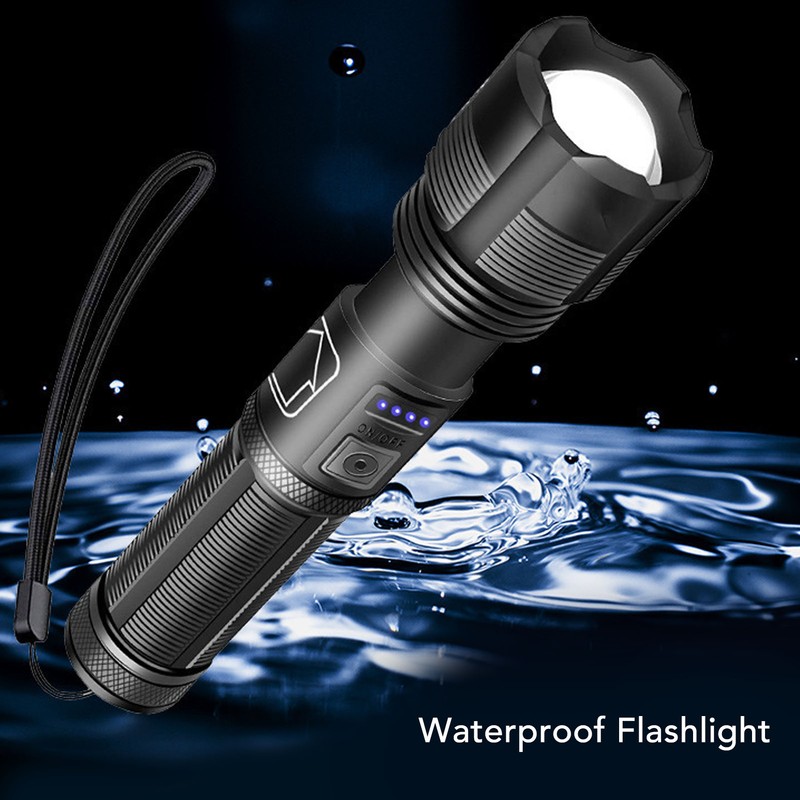 USB Rechargeable Flashlight Super Bright Powerful Flashlight Waterproof Handheld Flash