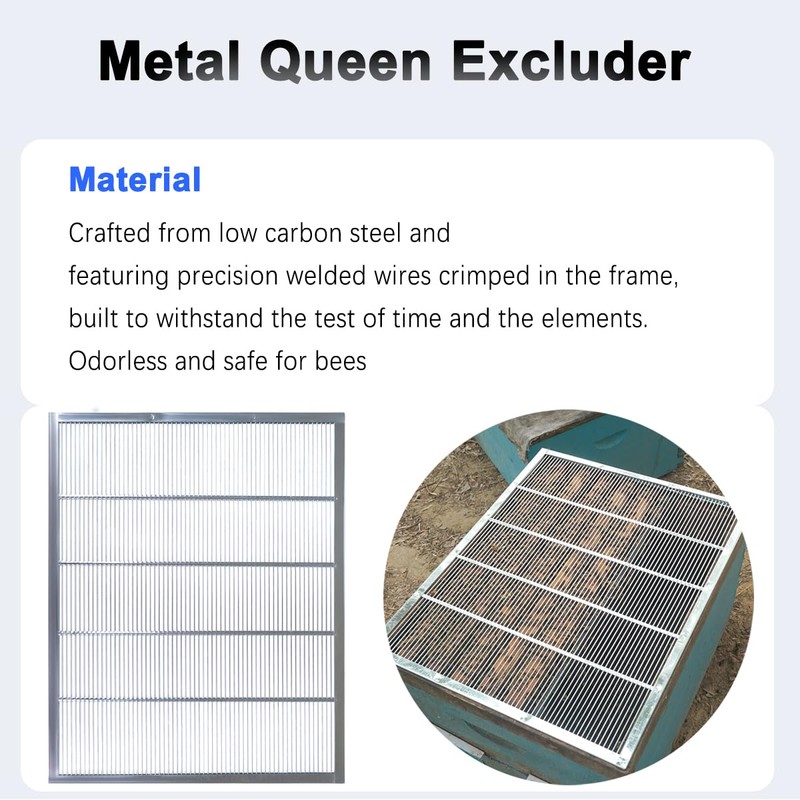witbee 4Pcs Metal Queen Excluder for 10 Frame Beehive Metal