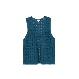 GOCCO Girls Chaleco DESAGUJADO Polo Sweater, Verde Petroleo, 11-12 Years, Verde Petroleo