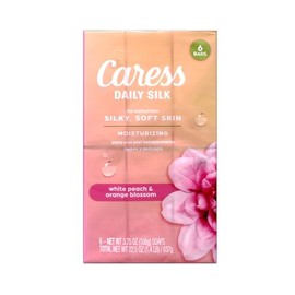 Barra de jabón Caress Daily Silk Beauty para unisex, 6 unidades, Paquete con 2