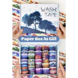 Washi Tape Set 32 Rolls, Four Seasons Forest Natural Washi Tapes for Journaling, Planner, Trees Masking Decorative Tape for Scrapbook Supplies, Junk Journal Supplie (Spring, Summer, Fall, Winter)