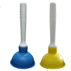 Coralpearl シンク ラバーカップ 排水口 小、 キッチン 詰まり すっぽんポンプ ちっちゃい、 浴室洗面台つまりとりスッポン ミニ、トイレプランジャー、toilet plunger 便器 掃除 解消道具、シャワー浴槽 吸引ゴムカップ 配管、風呂のしゅぽしゅぽ、4インチ カップ 9インチ バーハンドル （青い + 黄色）