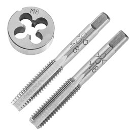 Aceteel M8X1.25 Hand Tap and Die Set, M8*1.25mm Metric Threading Hand Tap and Round Threading Die Right Hand