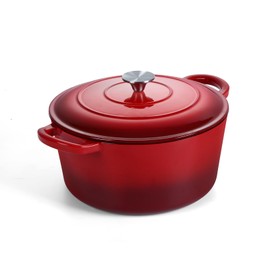 Onader 3QT Dutch Oven Pot with Lid Enameled Cast Iron Small Dutch Oven for Bread Sourdough Baking Heavy Duty - Red