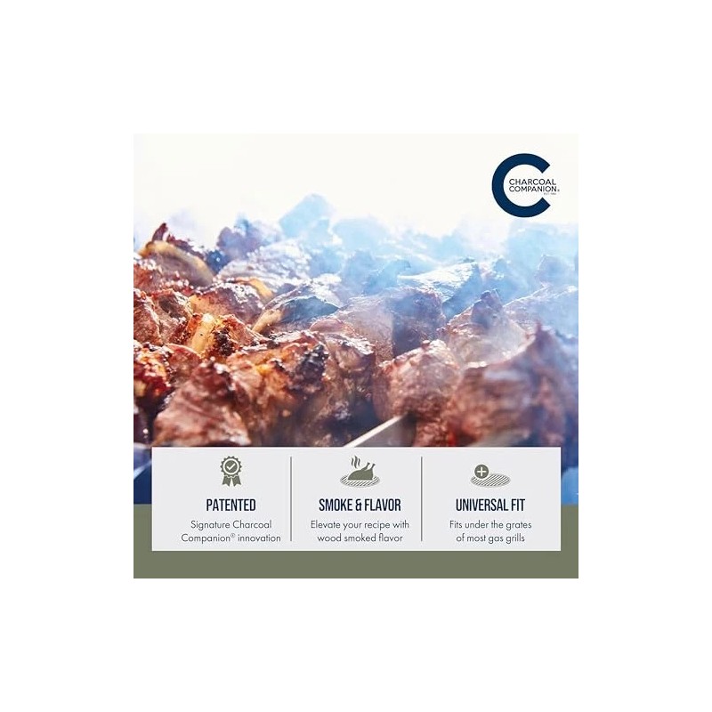 Charcoal Companion V-shaped Heavy Duty Stainless Steel Smoker Box For