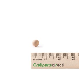1/2 Inch Wooden Round Ball (0.5" / 12mm) - 100 Pack | DIY Decorative Wood Crafting Balls | Unfinished Wood Spheres - by Craftpartsdirect.com