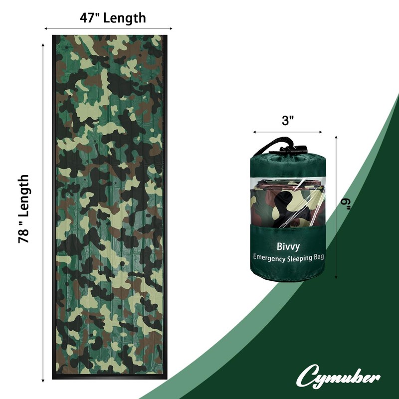 Emergency Sleeping Bag Survival Bag,Cymuber 2 Pack Portable Waterproof Thermal