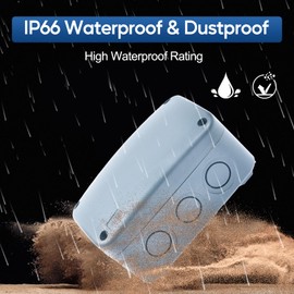 Weatherproof Junction Box,Greencycle IP66 Electrical Box PVC/ABS Plastic Enclosure Box Watertight (125x86x62mm),with 20mm Black Nylon Weatherproof Cable Glands Joint,Electrical Kit
