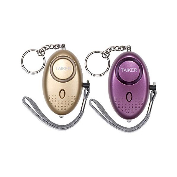 Taiker Personal Alarm for Women 140DB Emergency Self-Defense Security Alarm Keychain with LED Light for Women Kids and Elders-2 Pack