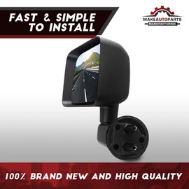 Make Auto Parts Manufacturing Set of 2 Left/Driver & Right/Passenger Side Textured Black Manual Folding Non-Heated Mirror For Jeep Wrangler 2007-2015 - CH1321271 CH1320271