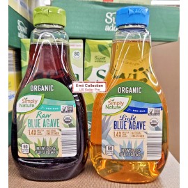 Simply Nature Organic NON-GMO Sweetener Raw & Light Blue Agave 667g (2 Bottles)