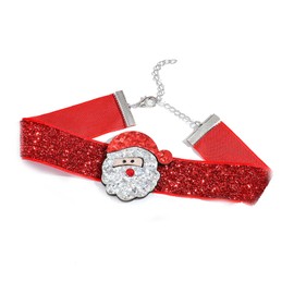 Stocking Stuffers Holiday Outfits for Women 2024 Christmas Necklace for Women Christmas Jewelry Christmas Tree Santa Claus Bow Deer Choker Necklace Red Velvet Choker Necklace Christmas Gifts Stocking Stuffers