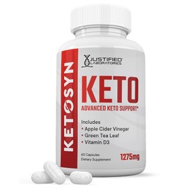 Ketosyn Keto ACV Pills 1275MG Keto Support Blend Capsule Alternative to Keto ACV Gummies Formulated with Apple Cider Vinegar Extra Virgin Olive Oil Powder Green Tea Leaf 60 Capsules