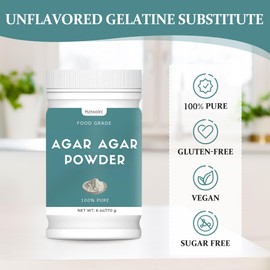 6 oz Agar Agar Powder, 100% Pure, Premium Natural Thickener and Gelling Agent, Rich in Dietary Fiber, Suitable for Making Candies, Cheeses, Jellies, Jams and More