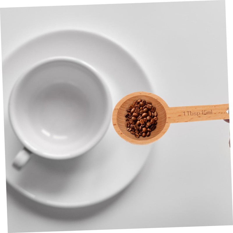 ULTECHNOVO 4pcs Wooden Coffee Measuring Spoon Beechwood Scoops for Coffee