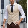 Tuikayoo Men's Summer Linen Vest Suit Waistcoat Casual Vest Regular
