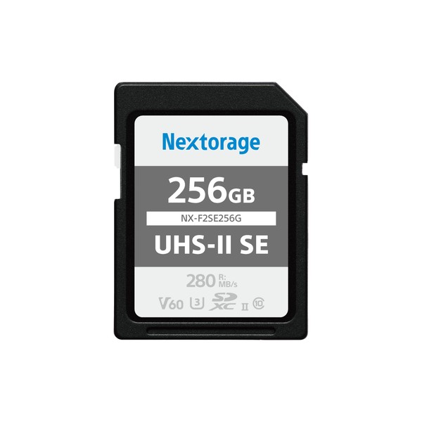 Nextorage NX-F2SE256G/INE 256GB UHS-II V60 SDXC Memory Card, F2SE Series,