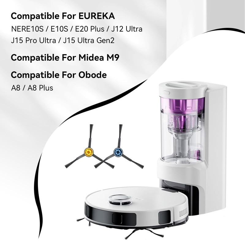 DianSung Spazzola laterale di ricambio per EUREKA NERE10S/E10s/E20 Plus/J15 Pro
