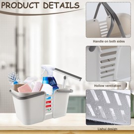 Yomjarl Cleaning Supply Caddy,Large Cleaning Products Storage Organizer with Handles,Portable Plastic Bucket Tool Storage Shower Caddy Basket for Bathroom, Bedroom, Kitchen, College Dorm, Garden