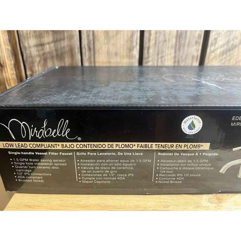 Mirabelle Edenton MIRWSED100PBN Single-Handle Vessel Filler Faucet Brushed Nicke