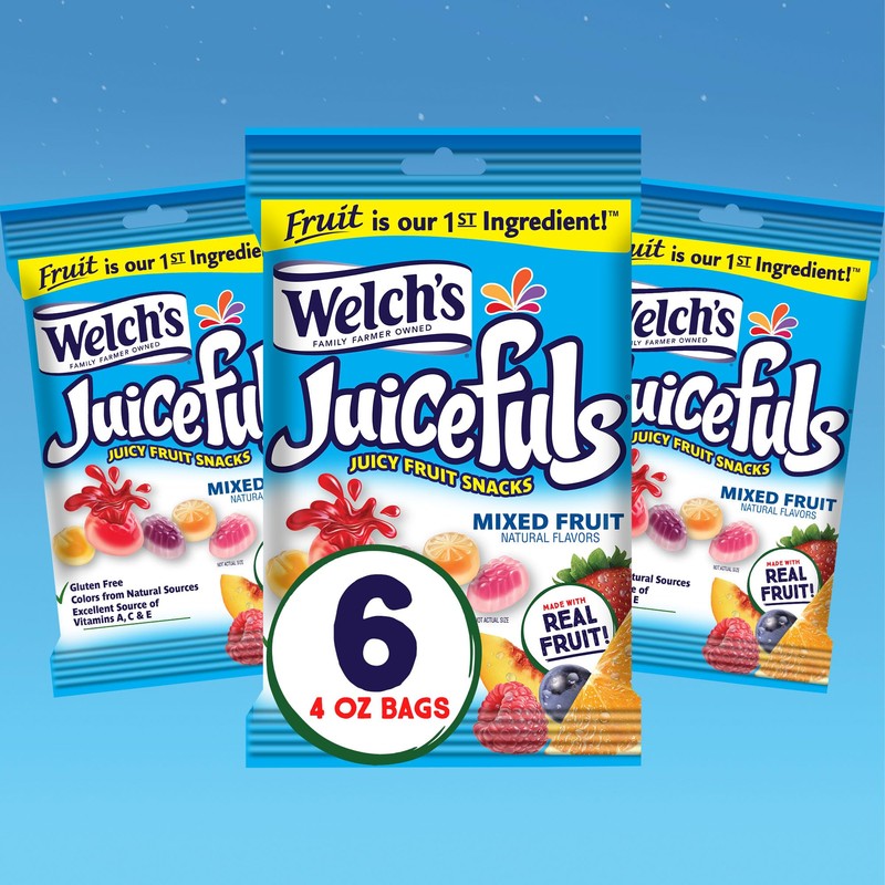 Welch's Juicefuls Juicy Fruit Snacks, Mixed Fruit, Fruit Gushers, Gluten