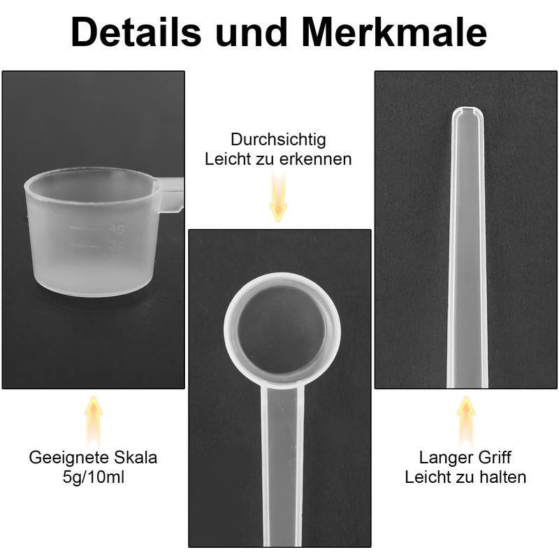 6 Pieces Measuring Spoons, Plastic Dosing Spoons with Scale Ladle,