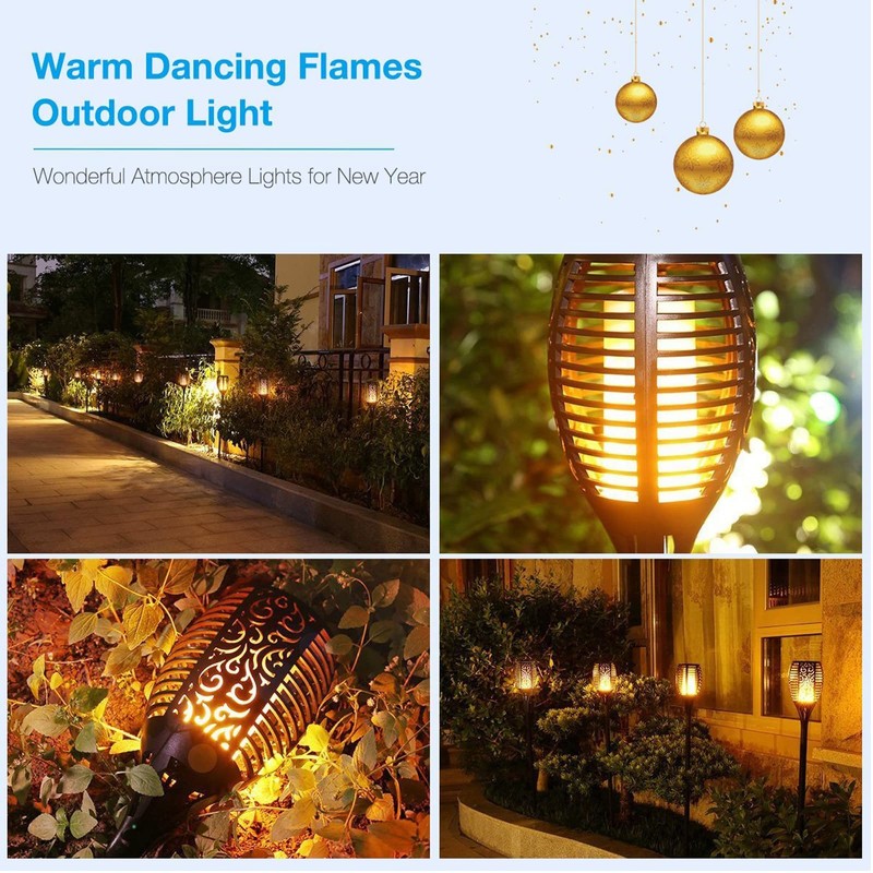 Solar Tiki Torch 43" (Super Large Size) with Flickering Flame,