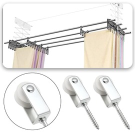 Create idea 10Pcs 25mm Pulley Rope Nylon Hanging Pulleys Clothesline Pulleys for Indoor Patios Balconies Rooftop Walls Installations 38x6mm