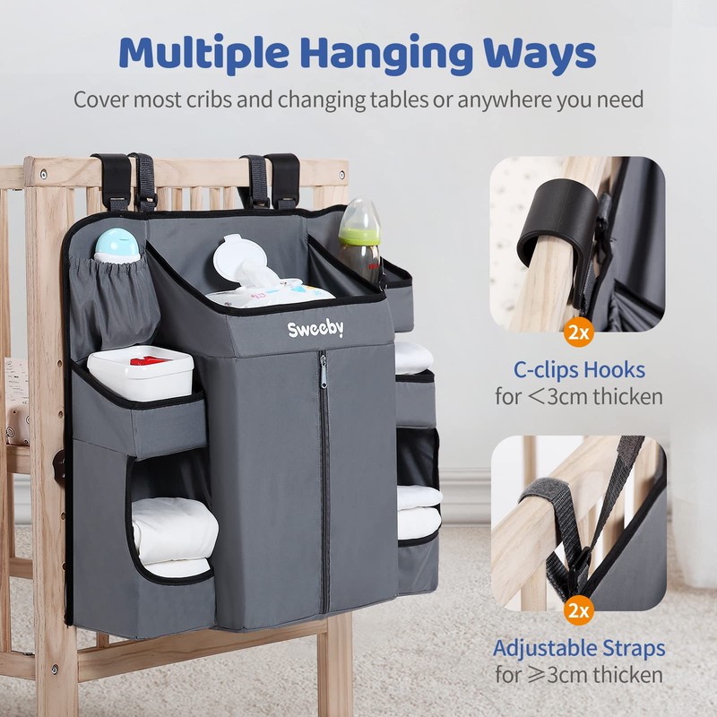 Sweeby Diaper Organizer for Changing Table and Crib - Nursery