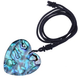 mookaitedecor Natural Abalone Shell Crystal Pendant with Nylon Rope, Polished Stone, Adjustable Necklace, Lucky Charm, Amulet Jewellery for Women and Men, Stone Nylon stone Nylon abalone shell