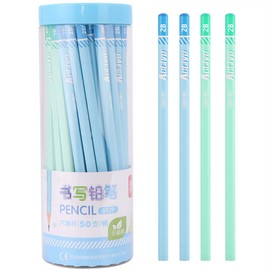 Pencils, Hexagonal Axis, 2B, HB, Pencils, Eco-friendly, Natural Wood Material, Set of 50, Cute Stationery, Elementary School Students, School Entrance Preparation, School Celebration, 2B-blue