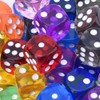 Mikankawa Translucent Acrylic Dice, 0.6 inch (16 mm), 8 Colors,