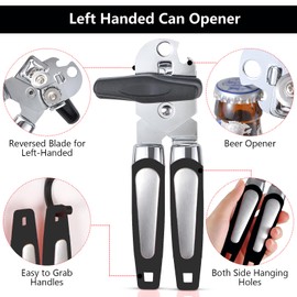 KYDLLF Left Handed Can Opener and bottle bottle openers, Lefty Kitchen Tools Utensils for Left Hand People/Adults(Black)