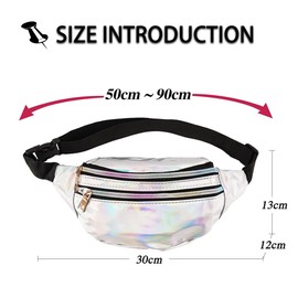 Bum Bag, Belt Bag for Women, Women's Belt Bag, Hip Bags, Waterproof Waist Bag, Men's Bum Bag, Fashion for Men and Women, Party, Festival, Sports, Outdoor, Travel, Silver