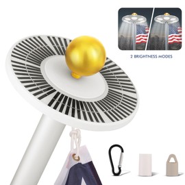 PPQ Solar Flagpole LED Light,New 136 LED 10000h Lifespan Flag Pole Light for 15-25 Ft Poles,Solar Powered Waterproof Lighting on Outdoor Pole Top,10 Hour Dusk to Dawn Auto On/Off